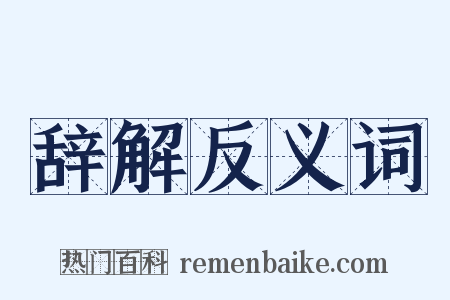 辞解反义词是什么意思的图片